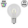 Picture of Warm White G50 U-Shaped LED Glass Flex Filament Replacement Bulbs 25 Pack