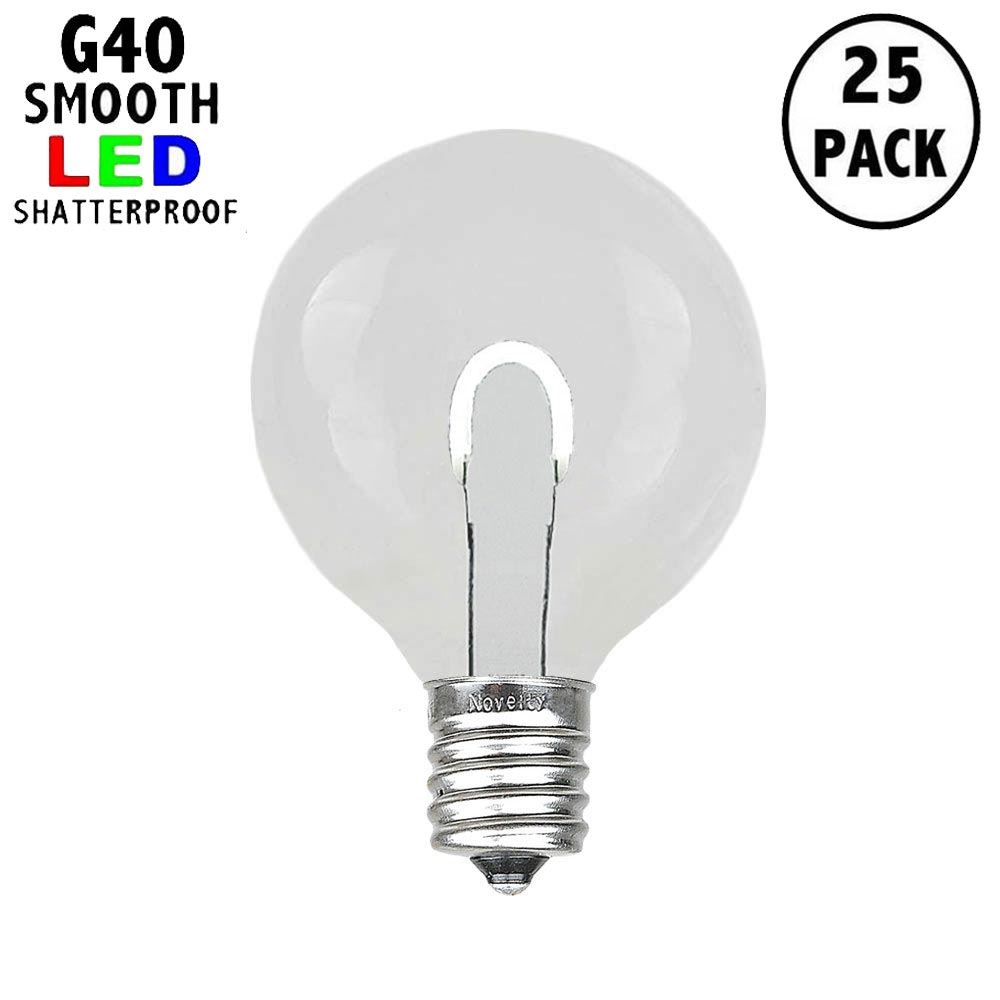 Picture of Pure White G40 U-Shaped LED Plastic Flex Filament Replacement Bulbs 25 Pack