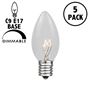 Picture of 5 Pack Clear Transparent C9 7 Watt Replacement Bulbs