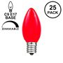 Picture of Red Ceramic Opaque C9 7 Watt Bulbs 25 Pack
