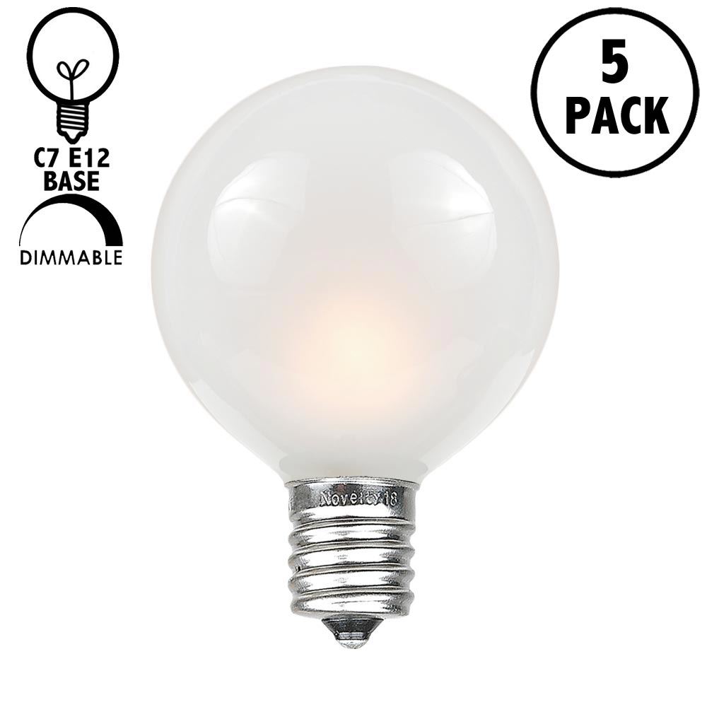 Picture of 5 Pack Frosted White G40 Globe Replacement Bulbs