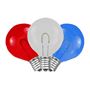 Picture of Red/White/Blue G40 U-Shaped LED Glass Flex Filament Replacement Bulbs 25 Pack