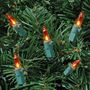 Picture of Amber/Orange Christmas Mini Lights 100 Light 50 Feet Long on Green Wire