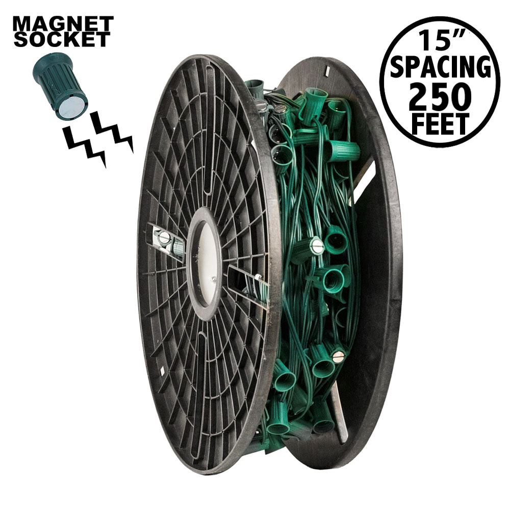 Picture of C9 Magnetic 250' Spool 15" Spacing Green Wire
