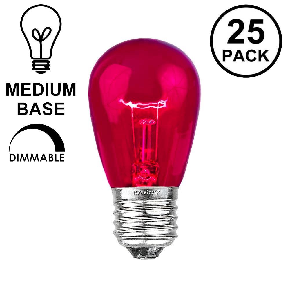 Picture of 25 Pack of Transparent Purple S14 11 Watt Bulbs Medium Base e26