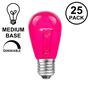 Picture of 25 Pack of Transparent Pink S14 11 Watt Bulbs Medium Base e26