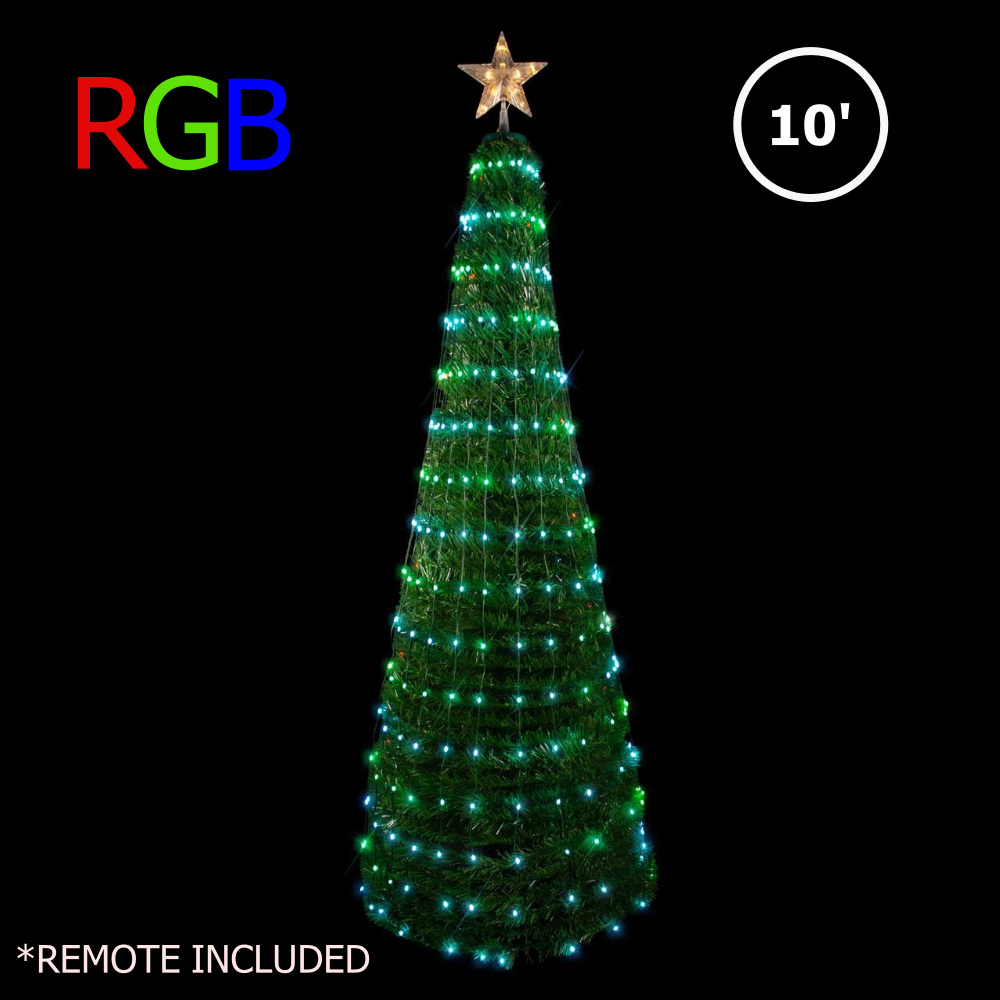 Picture of  10' RGB Color Changing Dancing Pop-Up Christmas Tree w Remote
