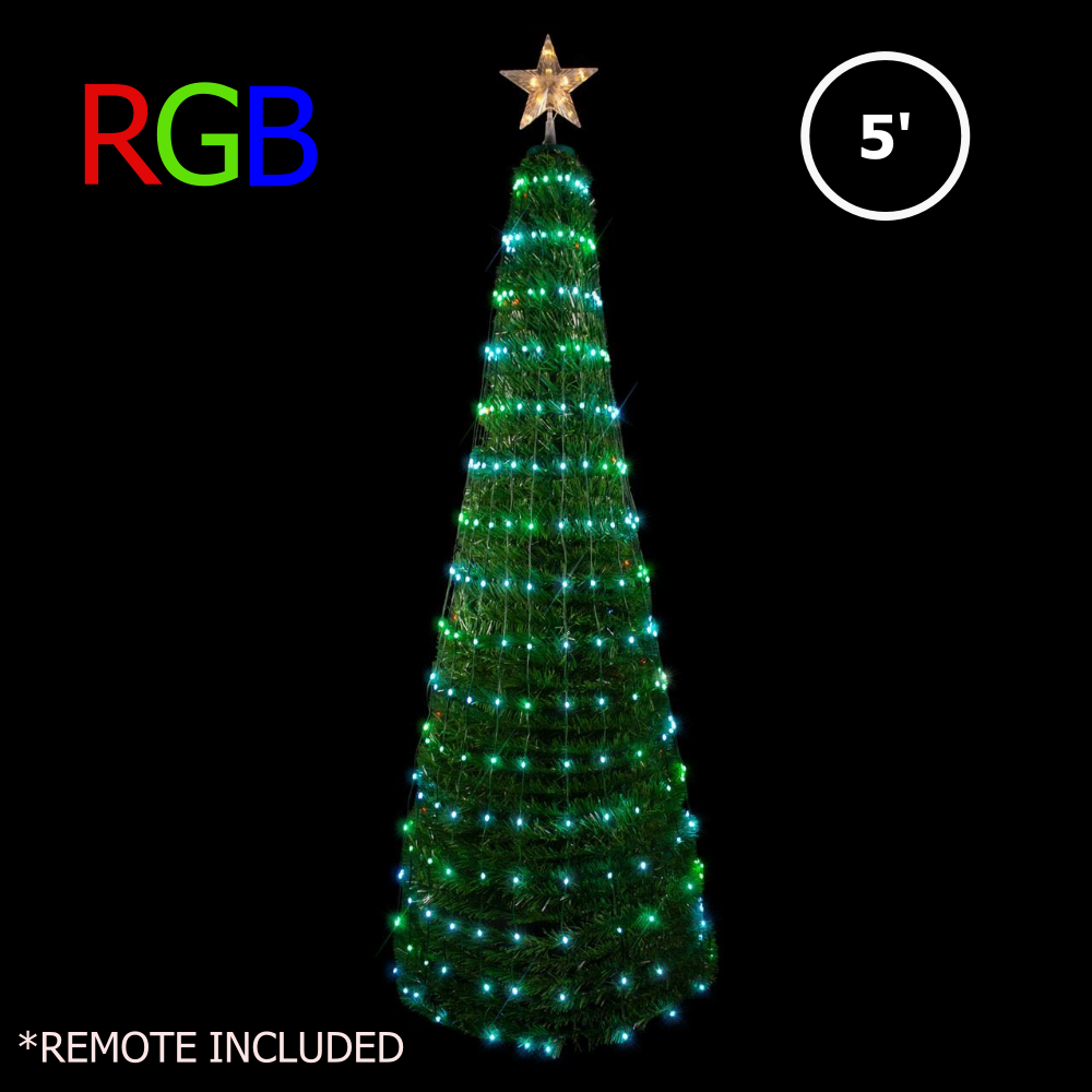 Picture of 5' RGB Color Changing Dancing Pop-Up Christmas Tree w Remote