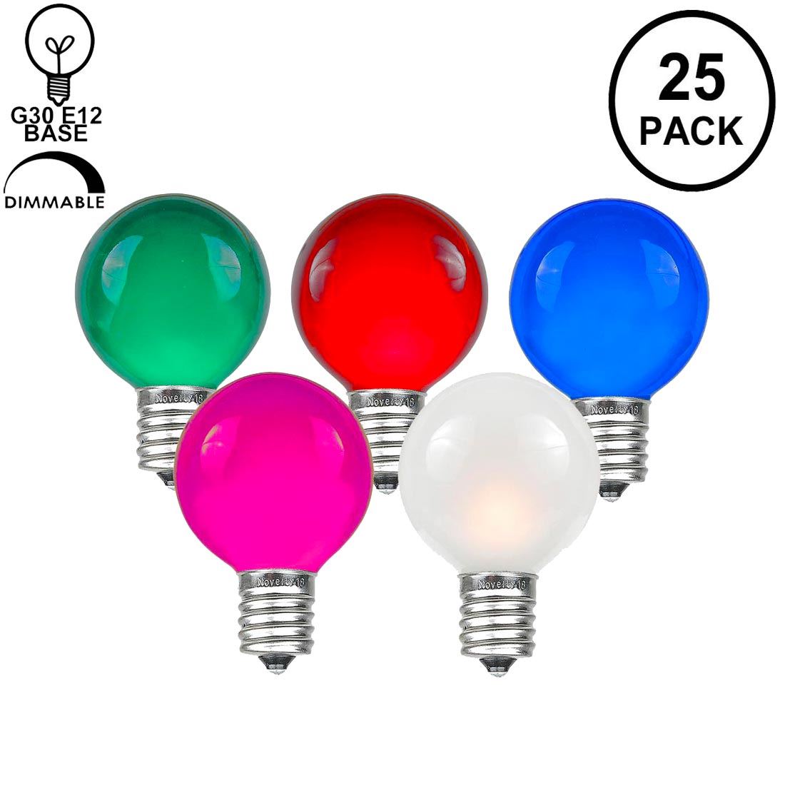Picture of Assorted Satin G30 5 Watt Replacement Bulbs 25 Pack
