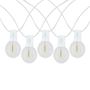 Picture of 25 LED Filament G40 Globe String Light Set with Warm White Bulbs on White Wire