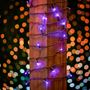 Picture of 50 LED Purple LED Christmas Lights 11' Long on Brown Wire
