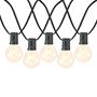 Picture of 50 LED Filament G40 Globe String Light Set with Warm White Bulbs on Black Wire