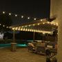 Picture of 50 LED Filament G40 Globe String Light Set with Warm White Bulbs on Brown Wire