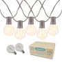 Picture of 50 LED Filament G40 Globe String Light Set with Warm White Bulbs on Brown Wire