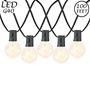 Picture of 67 LED Filament G40 Globe String Light Set with Warm White Bulbs on Black Wire