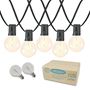 Picture of 67 LED Filament G40 Globe String Light Set with Warm White Bulbs on Black Wire