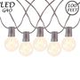 Picture of 67 LED Filament G40 Globe String Light Set with Warm White Bulbs on Brown Wire