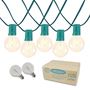 Picture of 67 LED Filament G40 Globe String Light Set with Warm White Bulbs on Green Wire