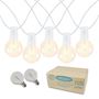 Picture of 67 LED Filament G40 Globe String Light Set with Warm White Bulbs on White Wire