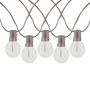 Picture of 25 LED Filament G50 Globe String Light Set with Warm White Bulbs on Brown Wire