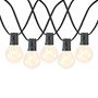 Picture of 50 LED Filament G50 Globe String Light Set with Warm White Bulbs on Black Wire