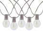 Picture of 50 LED Filament G50 Globe String Light Set with Warm White Bulbs on Brown Wire