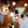 Picture of 25 LED Filament G50 Globe String Light Set with Warm White Bulbs on Black Wire