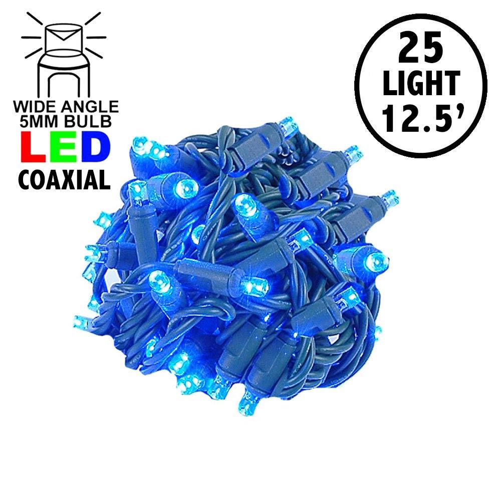 Picture of Coaxial 25 LED Blue 6" Spacing Green Wire