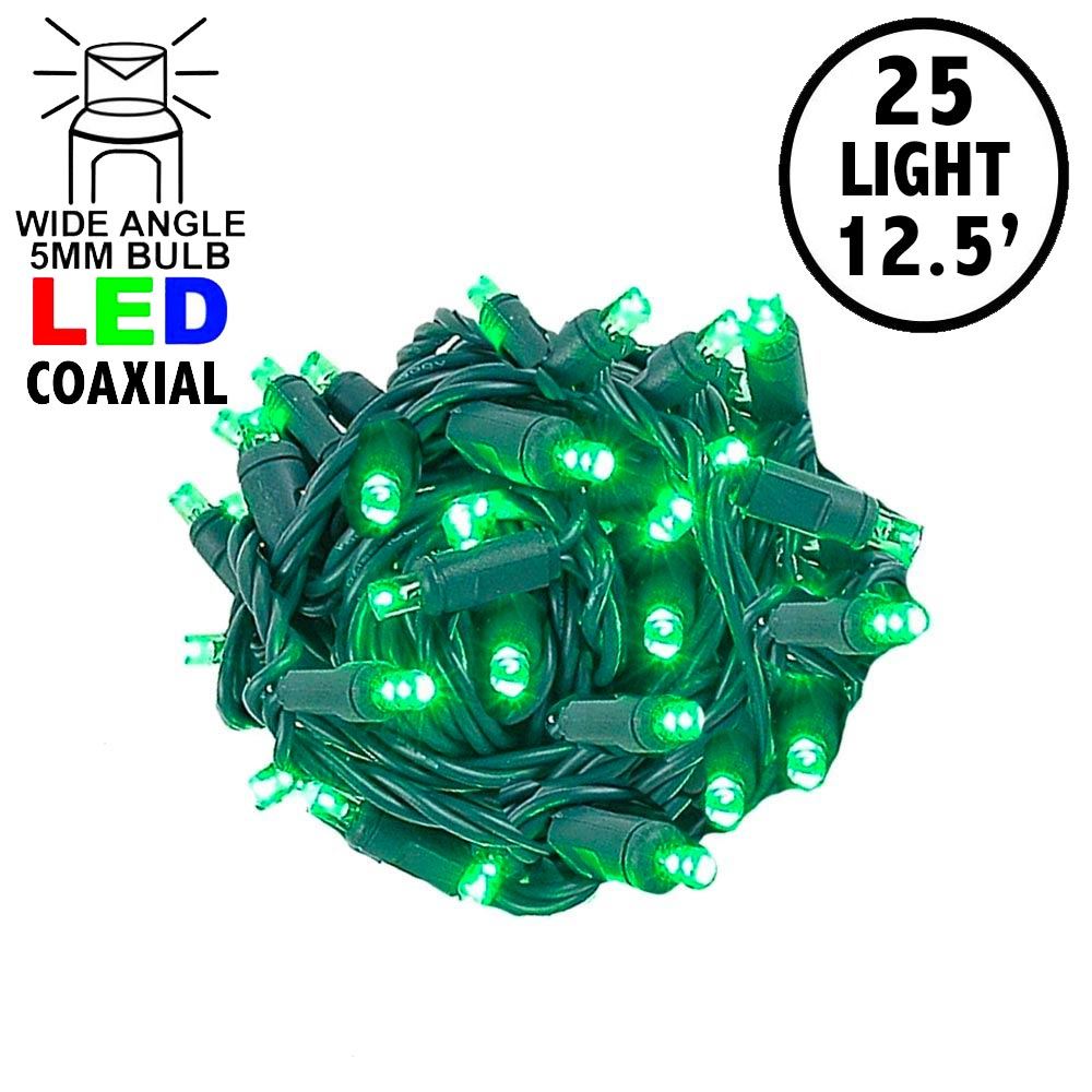 Picture of Coaxial 25 LED Green 6" Spacing Green Wire