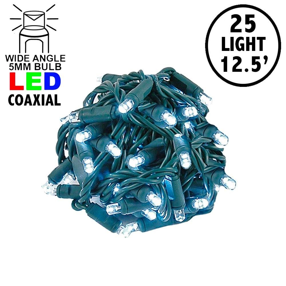 Picture of Coaxial 25 LED Pure White 6" Spacing Green Wire