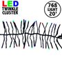 Picture of LED Twinkling Cluster Rice Light Set - 768 Multi Color Lights on Green Wire