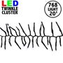 Picture of LED Twinkling Cluster Rice Light Set - 768 Pure White Lights on Green Wire