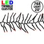Picture of LED Twinkling Cluster Rice Light Set - 768 Red Lights on Green Wire