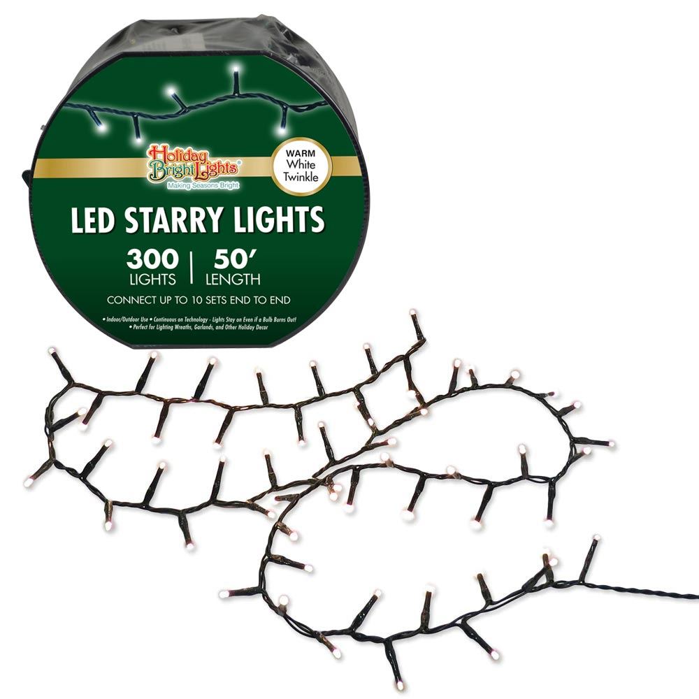 Picture of LED Connectable Twinkling Rice Light Set - 300 Warm White Lights on Green Wire