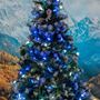 Picture of Blue and White 70 LED C6 Strawberry Mini Lights Commercial Grade Green Wire