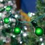 Picture of 25 G40 Globe String Light Set with Green Satin Bulbs on Green Wire
