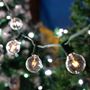 Picture of 100 G40 Globe String Light Set with Clear Bulbs on Green Wire