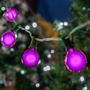 Picture of 100 G40 Globe String Light Set with Purple Bulbs on Green Wire
