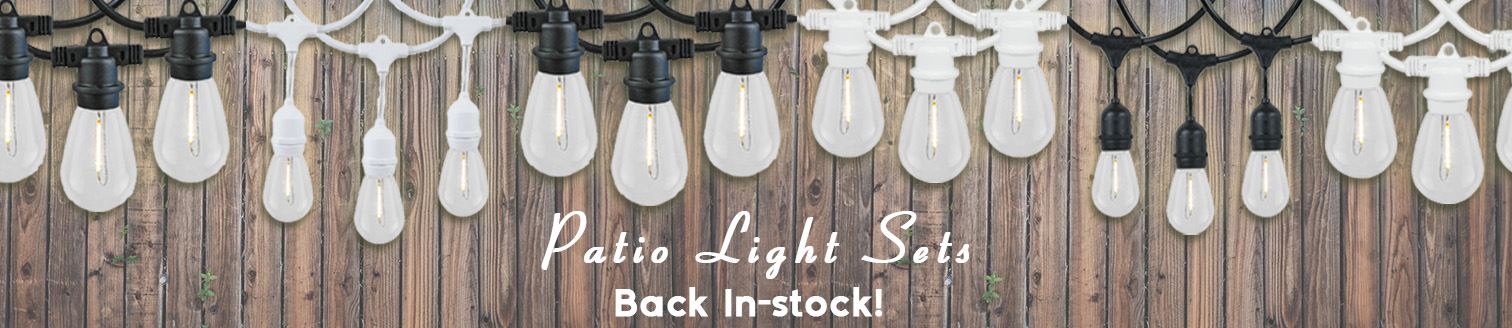 Patio String Light Sets Back in-stock