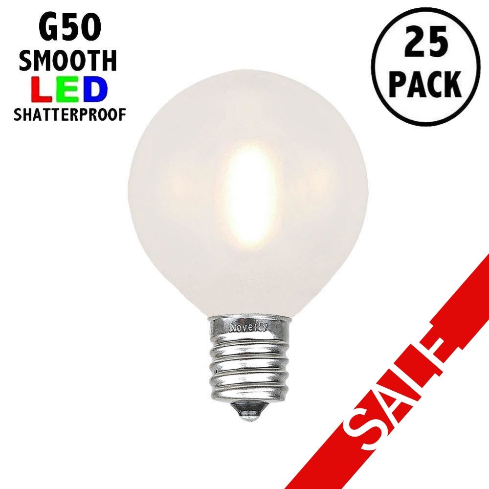 Picture of Frosted Warm White LED G50 Plastic Filament LED Globe Bulbs - 25pk