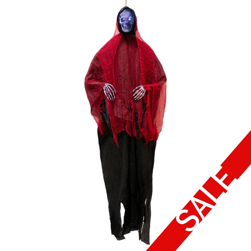 Picture of Occasions 6ft Tall Hanging Grim Reaper with Projection Face - Halloween Decoration