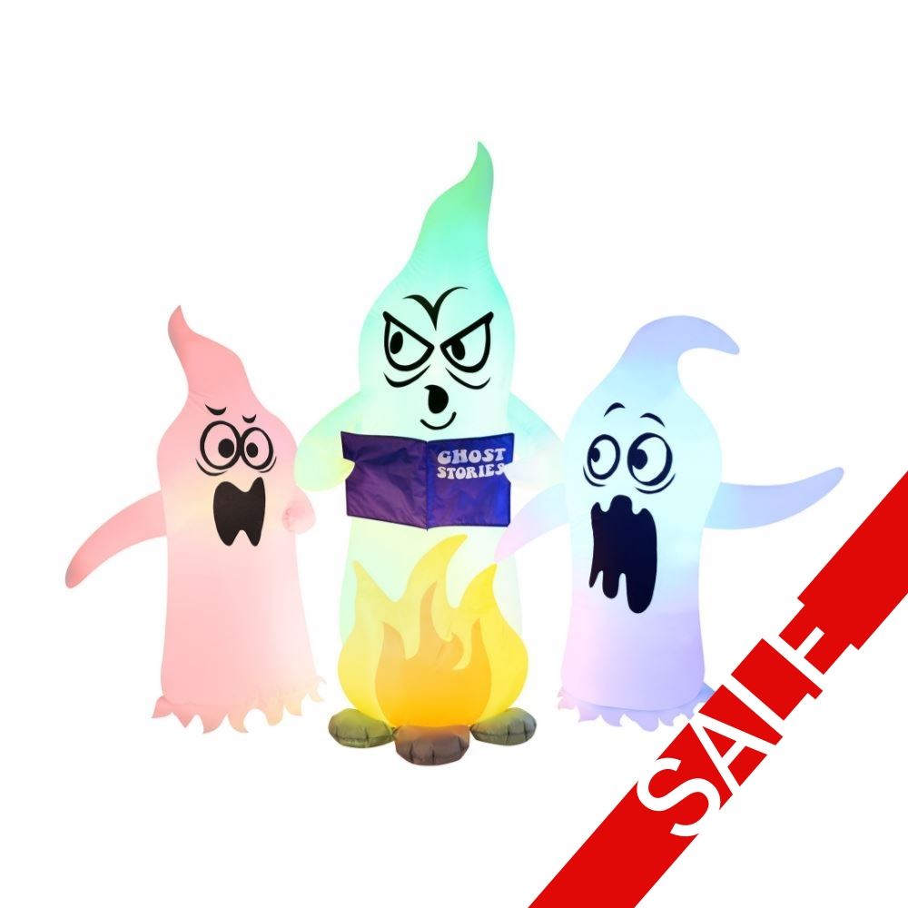 Picture of Occasions 5’ Inflatable Color Changing Campfire Ghosts – Halloween Yard Decoration  