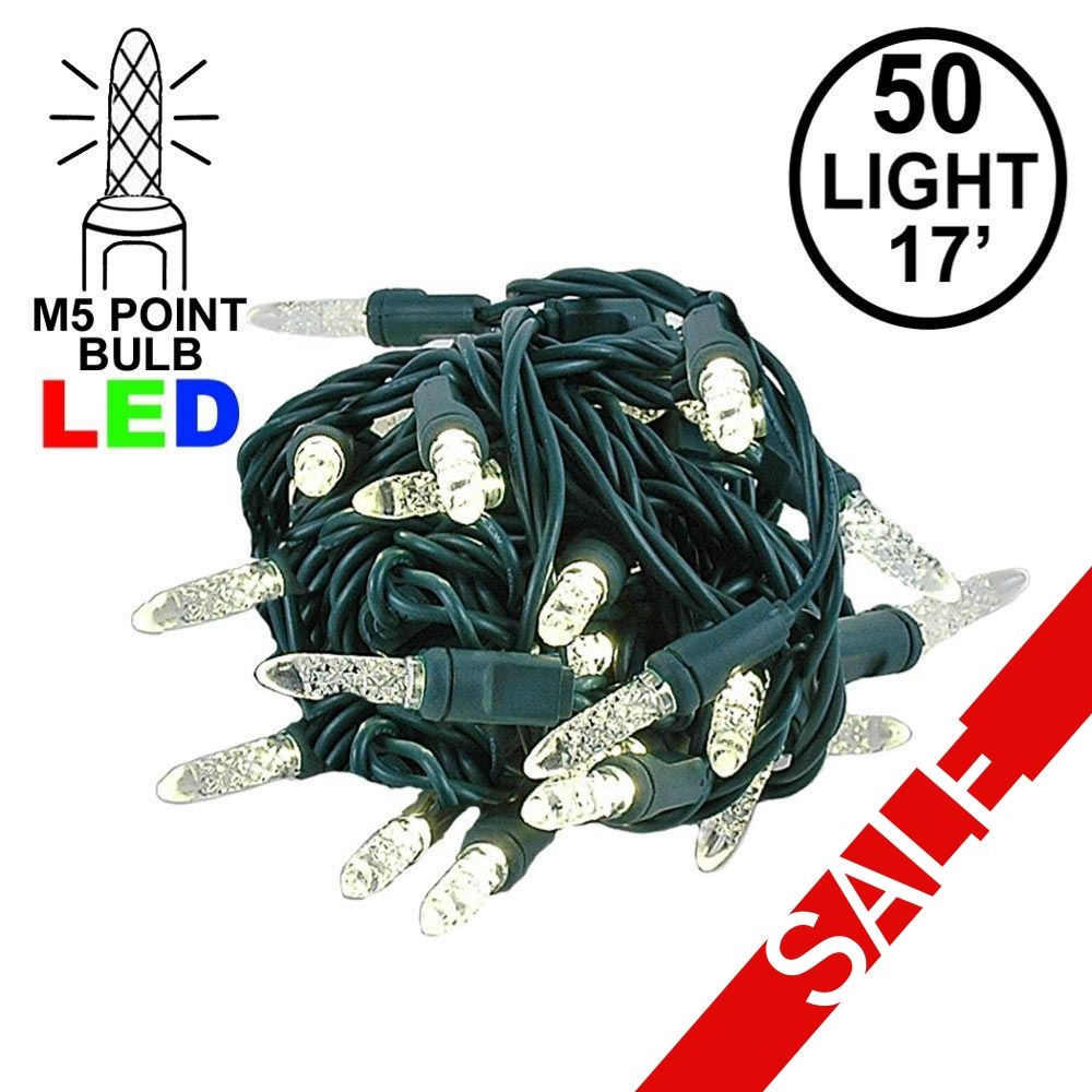 Picture of Coaxial M5 50 LED Warm White 4" Spacing Green Wire