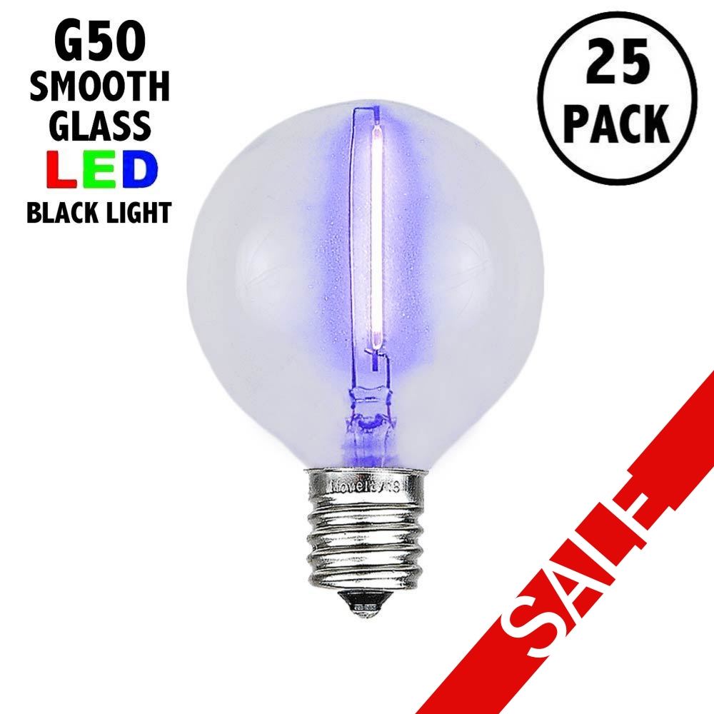 Picture of Black Light LED Filament G50 Globe Bulbs - 25pk