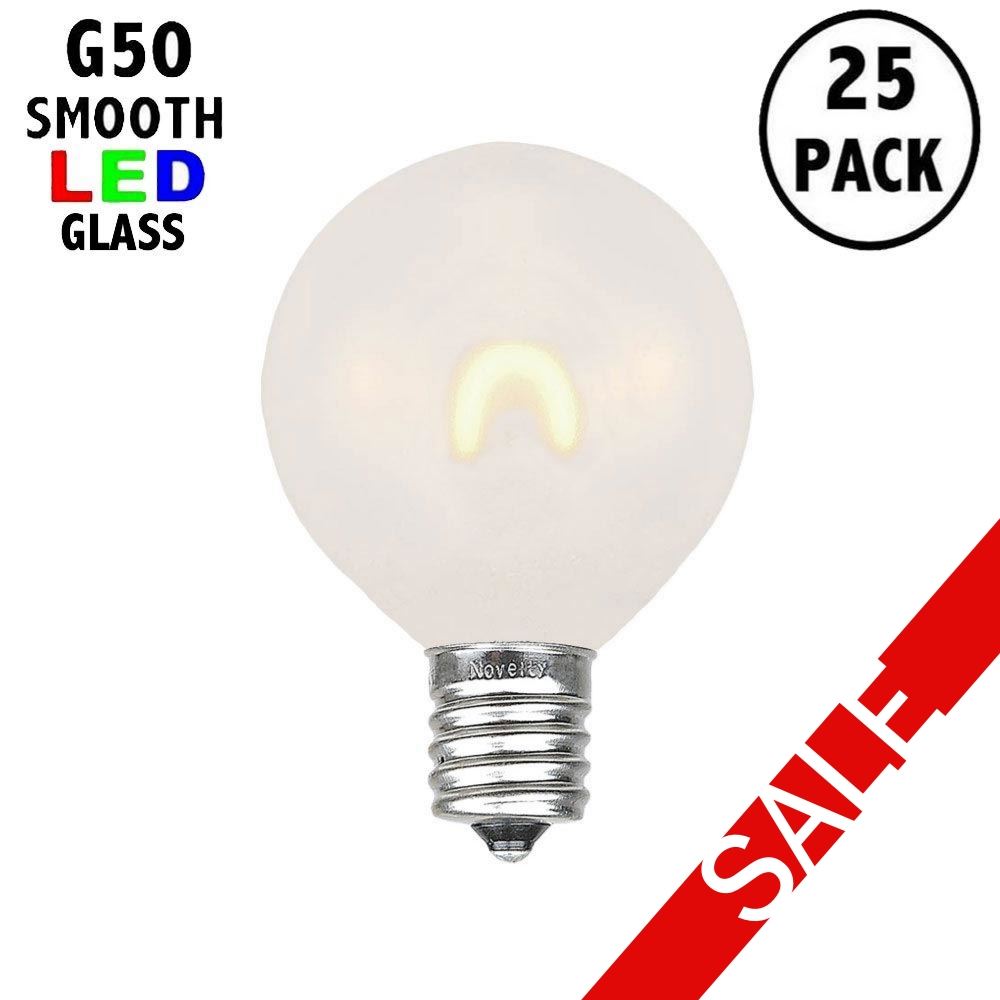 Picture of Warm White Satin G50 U-Shaped LED Glass Flex Filament Replacement Bulbs 25 Pack