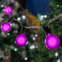 Picture of 25 G40 Globe String Light Set with Pink Satin Bulbs on Black Wire