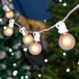 Picture of 25 G40 Globe String Light Set with Frosted White Bulbs on White Wire