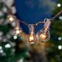 Picture of 100 G40 Globe String Light Set with Clear Bulbs on Brown Wire