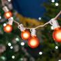 Picture of 100 G40 Globe String Light Set with Orange Satin Bulbs on White Wire