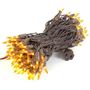 Picture of Amber/Orange Christmas Mini Lights 100 Light 50 Feet Long on Brown Wire